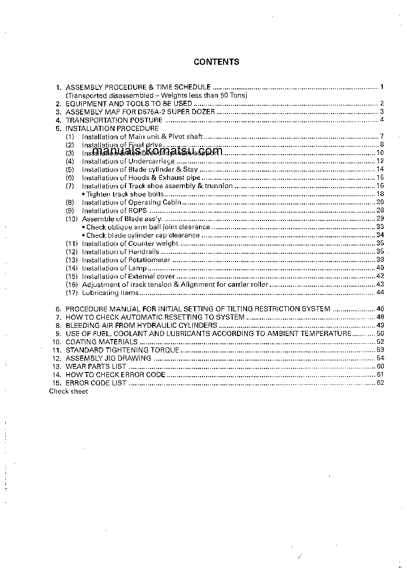 Protected: D575A-2(JPN)-SUPER DOZER S/N 10012-UP Field assembly manual (English)