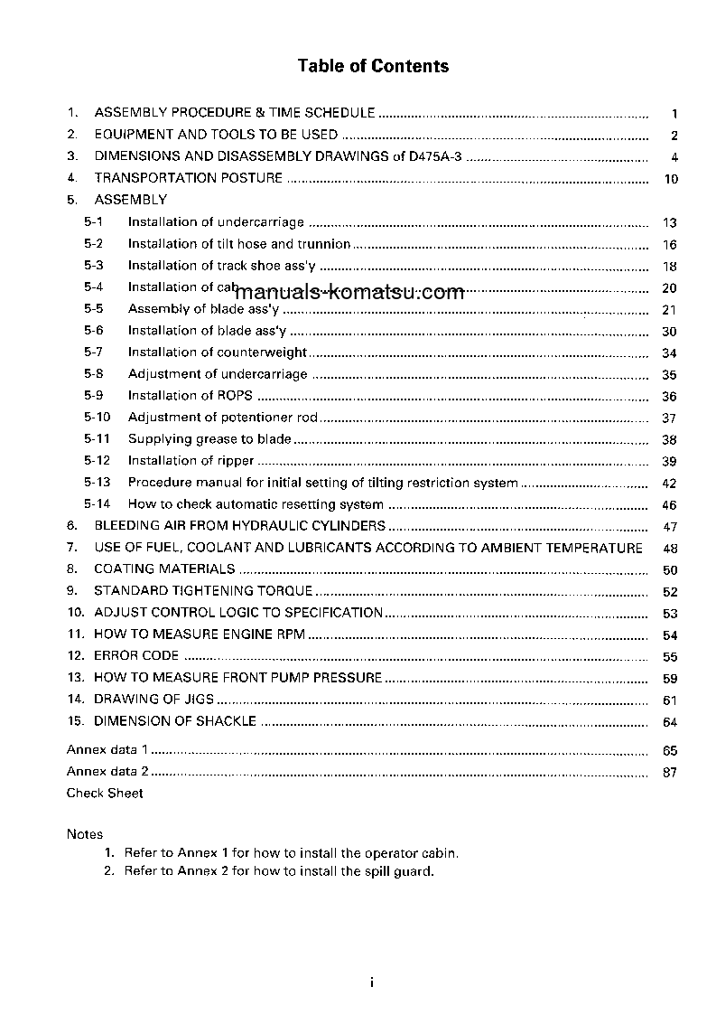 Protected: D475A-3(JPN) S/N 10601-UP Field assembly manual (English)