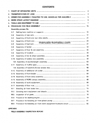WD900-3(JPN) S/N 50001-UP Field assembly manual (English)