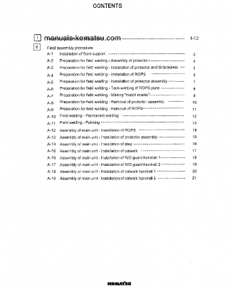 HD985-5(JPN)-FRONT CAB GUARD S/N 1055-UP Field assembly manual (English)