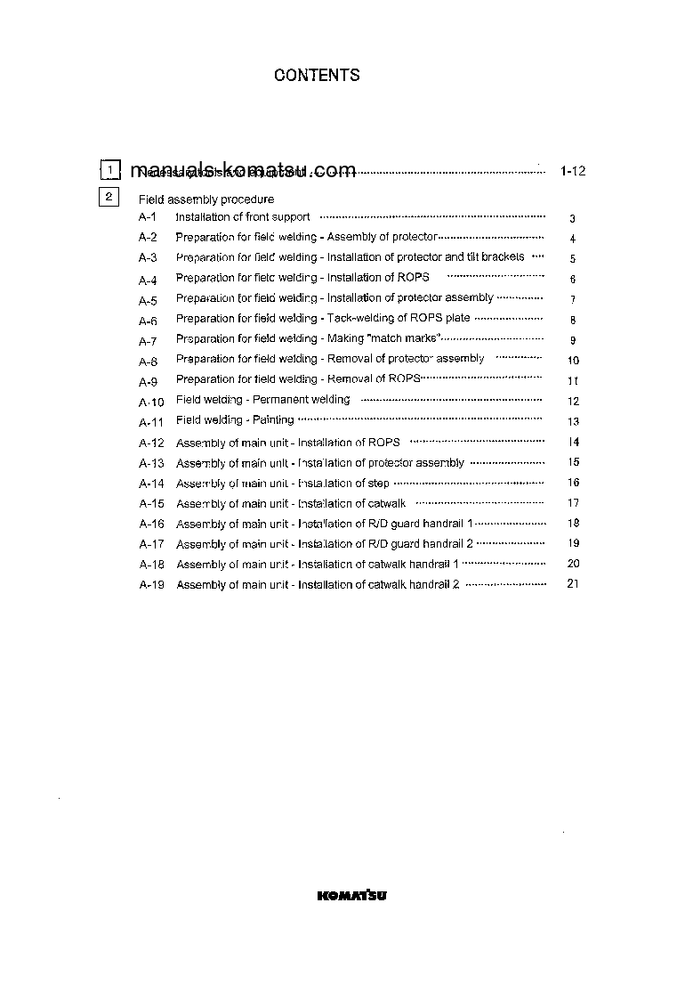 Protected: HD985-5(JPN)-FRONT CAB GUARD S/N 1055-UP Field assembly manual (English) Protected: HD985-5(JPN)-FRONT CAB GUARD S/N 1055-UP Field assembly manual (English)