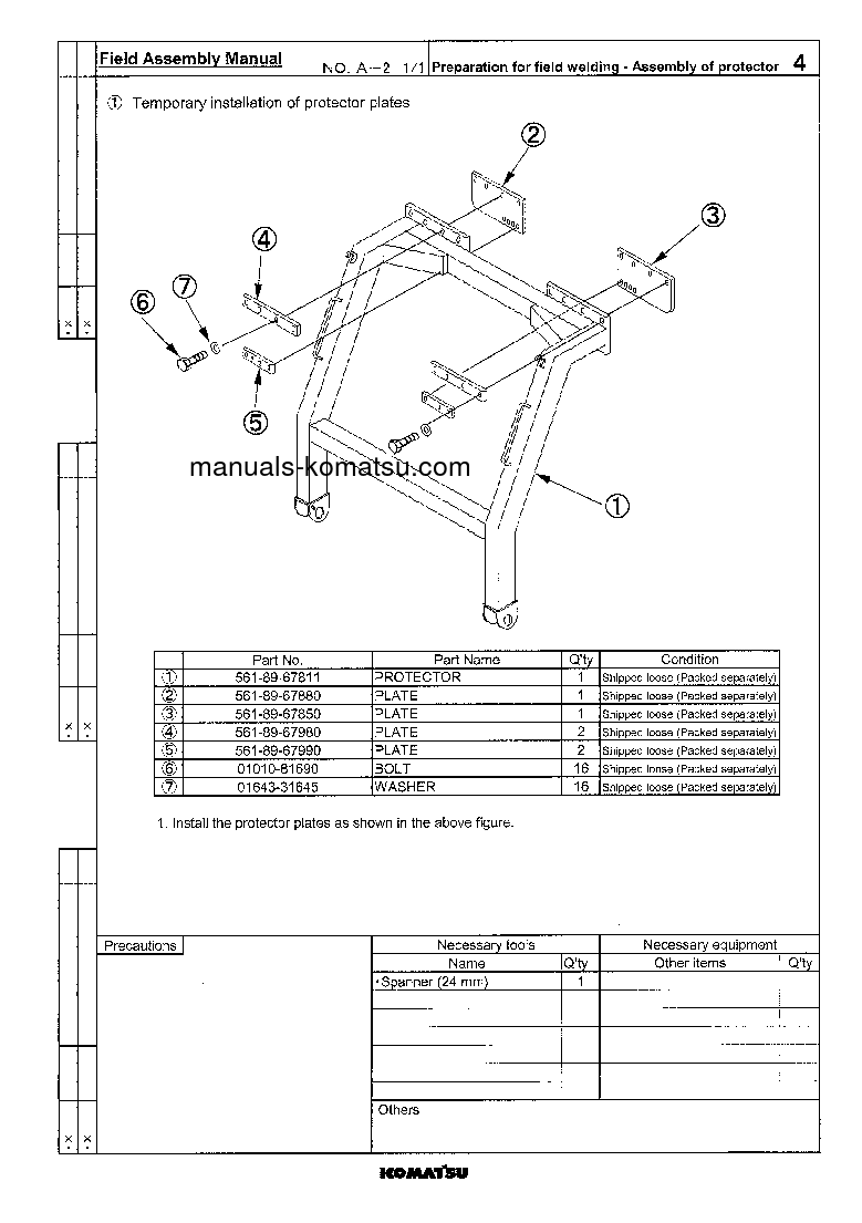 Protected: HD985-5(JPN)-FRONT CAB GUARD S/N 1055-UP Field assembly manual (English) Protected: HD985-5(JPN)-FRONT CAB GUARD S/N 1055-UP Field assembly manual (English)