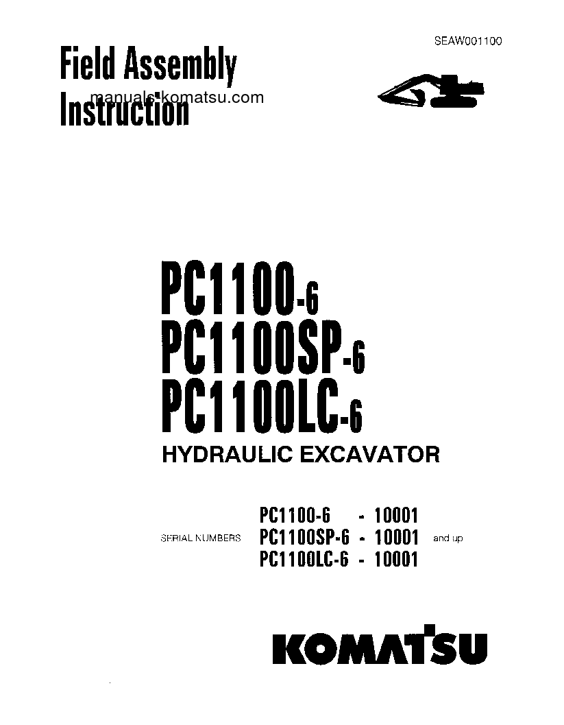 PC1100-6(JPN) S/N 10001-UP Field assembly manual (English)