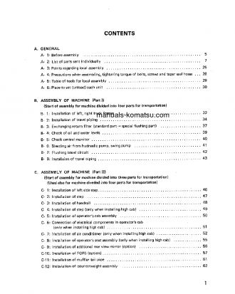 PC1000-1(JPN) S/N 10001-UP Field assembly manual (English)