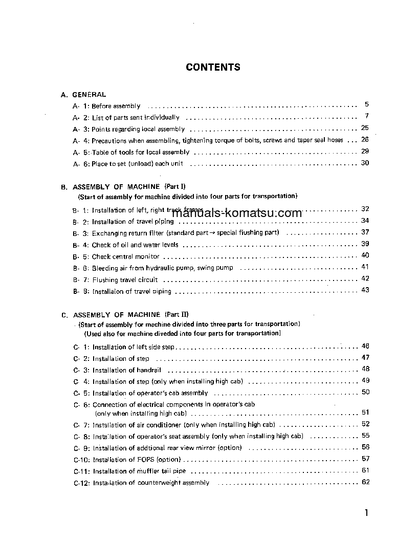 Protected: PC1000SE-1(JPN) S/N 10001-UP Field assembly manual (English)