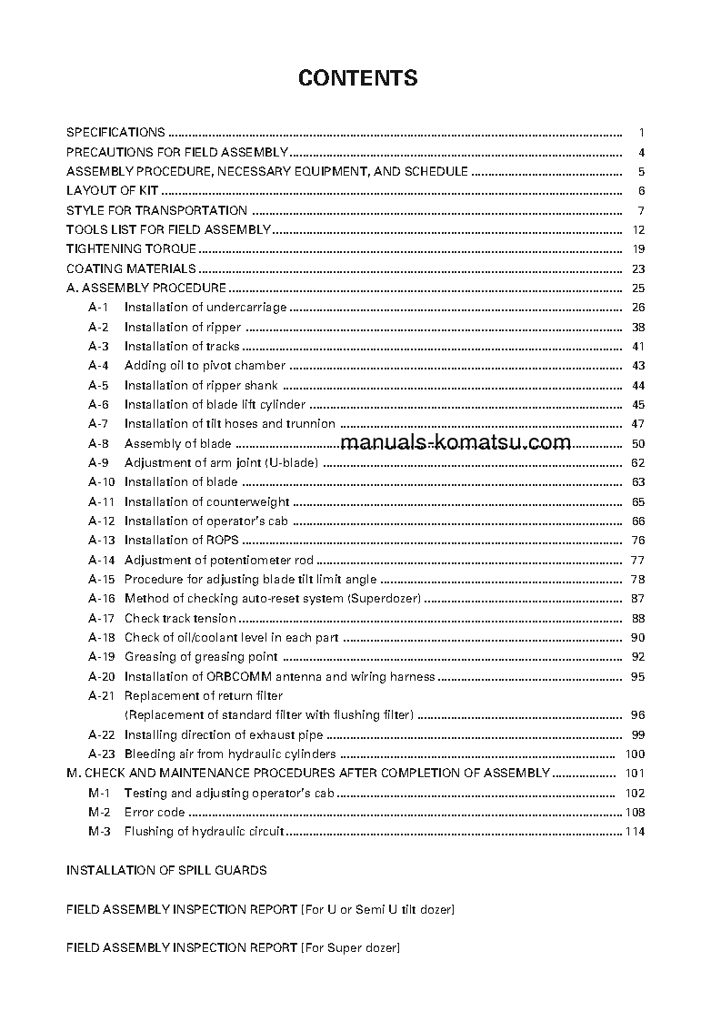 Protected: D475A-3(JPN)-SUPER DOZER S/N 10601-UP Field assembly manual (English)