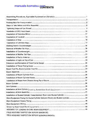 PC600LC-6(JPN) S/N 11001-11106 Field assembly manual (English)