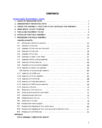 WA800-2(JPN) S/N 10540-UP Field assembly manual (English)
