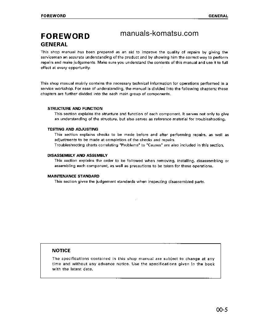 Protected: PC200-6(THA)-B S/N C10001-UP Shop (repair) manual (English)