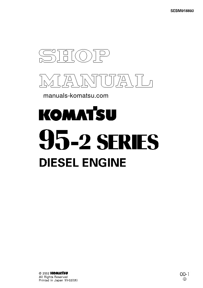 4D95LE-2(JPN) S/N ALL Shop (repair) manual (English)