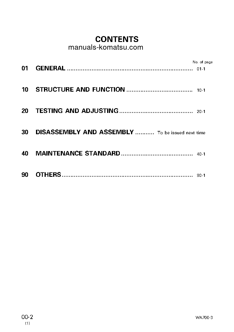 Protected: WA700-3(JPN) S/N 51005-UP Shop (repair) manual (English)
