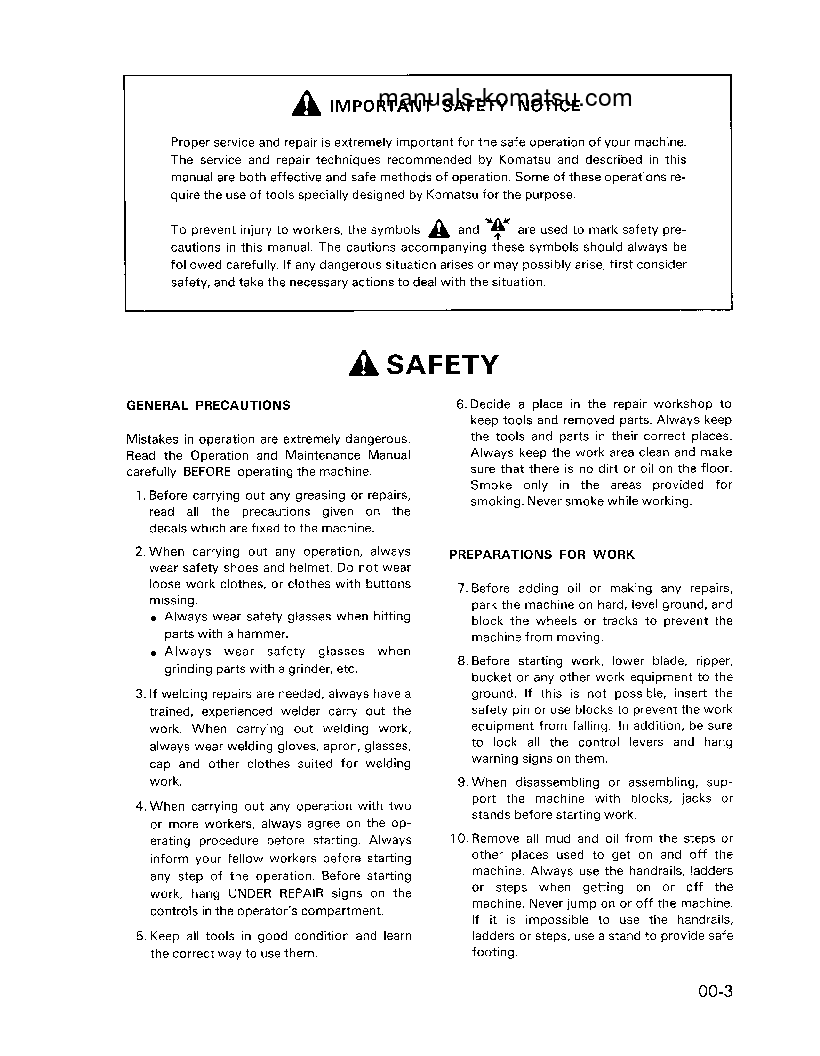 Protected: WD600-1(JPN) S/N 10001-UP Shop (repair) manual (English)