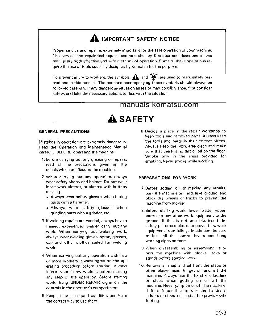 Protected: WA350-1(JPN) S/N A11604-UP Shop (repair) manual (English)