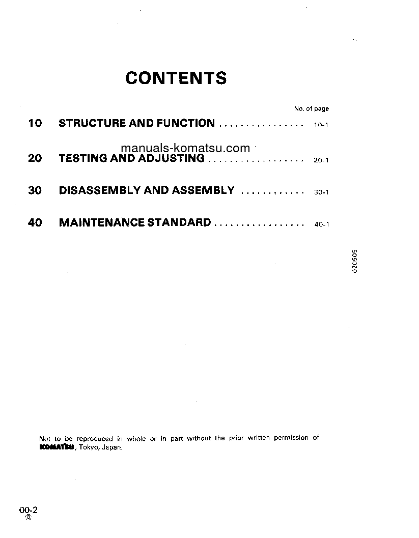 Protected: PC200-5(USA) S/N A70001-UP Shop (repair) manual (English)