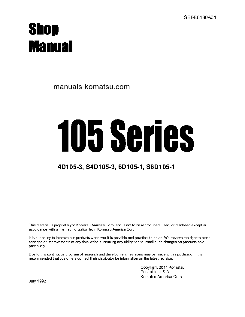4D105-3(JPN)-ENG. Shop (repair) manual (English)