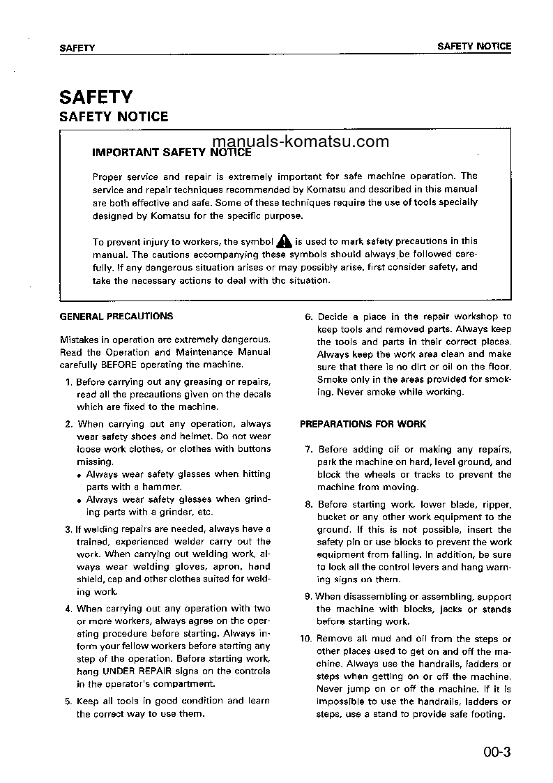 Protected: WA320-3(JPN) S/N 50001-UP Shop (repair) manual (English)