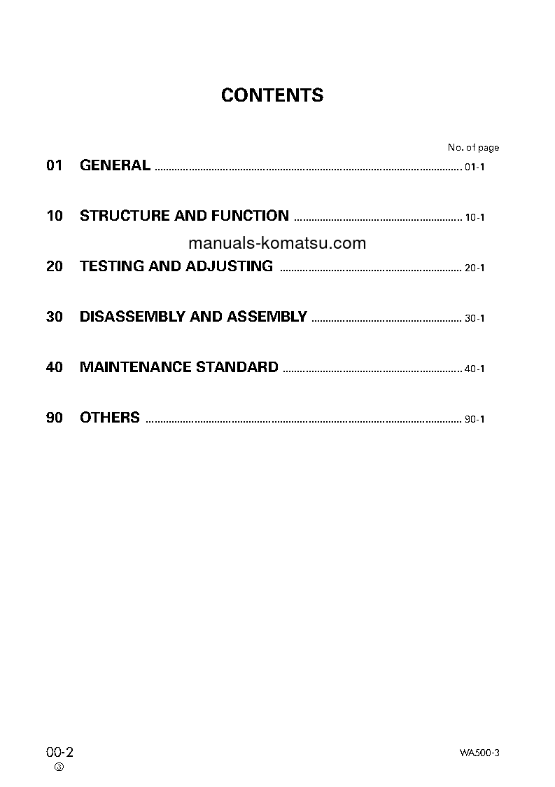 Protected: WA500-3(JPN) S/N 50001-UP Shop (repair) manual (English)