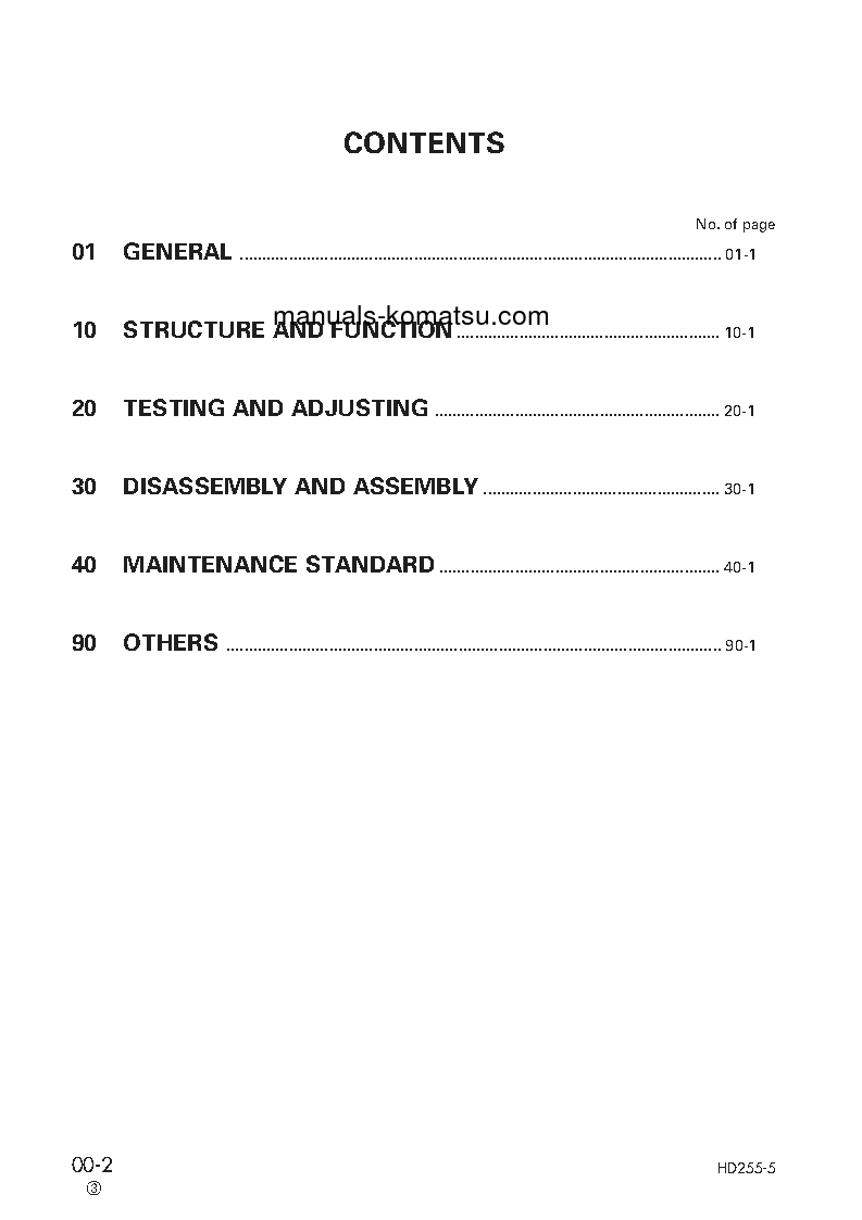 Protected: HD255-5(JPN) S/N 1001-UP Shop (repair) manual (English)