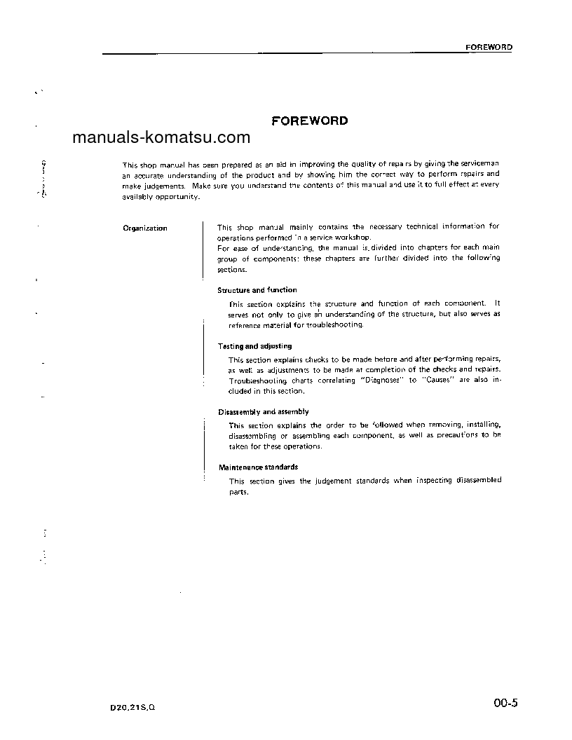 Protected: D20S-5(JPN) S/N 45001-UP Shop (repair) manual (English)