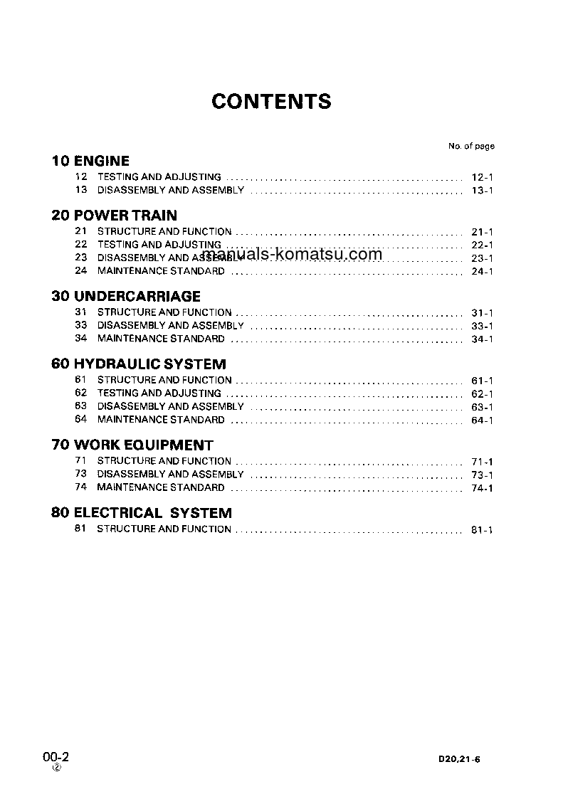 Protected: D20A-6(JPN) S/N 60001-UP Shop (repair) manual (English)