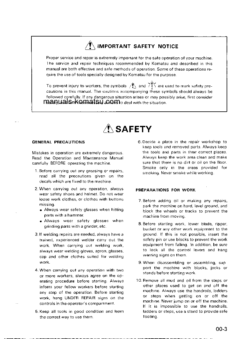 Protected: D20A-6(JPN) S/N 60001-UP Shop (repair) manual (English)