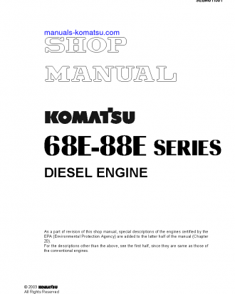 2D68E-3(JPN) S/N ALL Shop (repair) manual (English)