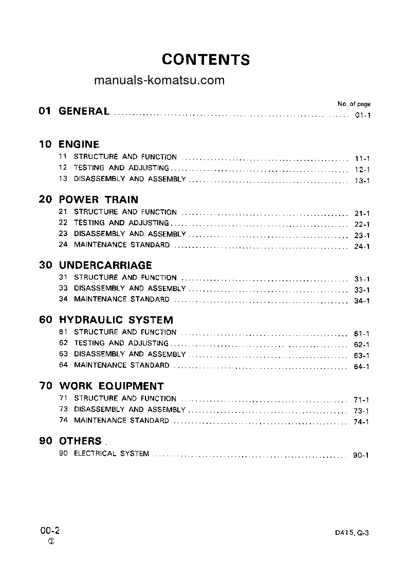 Protected: D41S-3(JPN) S/N 6001-UP Shop (repair) manual (English)