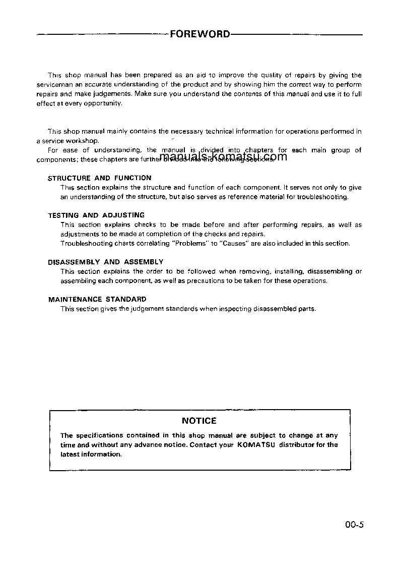 Protected: D41S-3(JPN) S/N 6001-UP Shop (repair) manual (English)