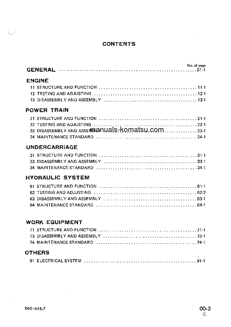 Protected: D60S-7(JPN) S/N 40001-UP Shop (repair) manual (English)