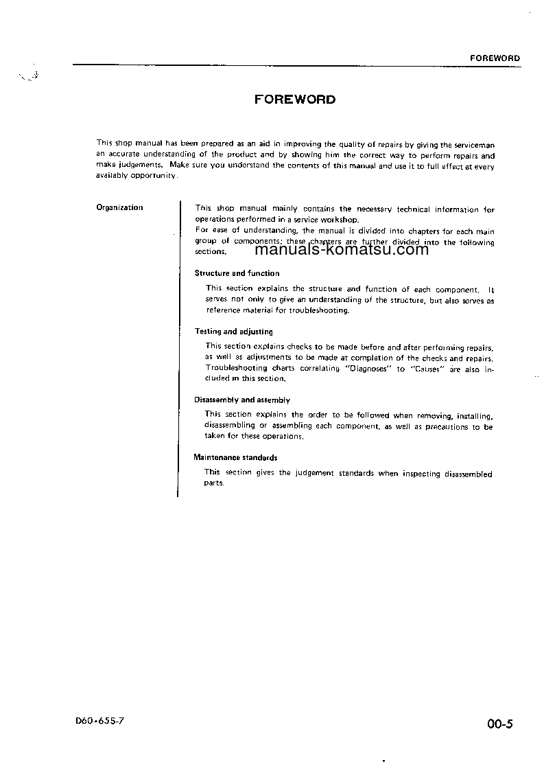 Protected: D60S-7(JPN) S/N 40001-UP Shop (repair) manual (English)