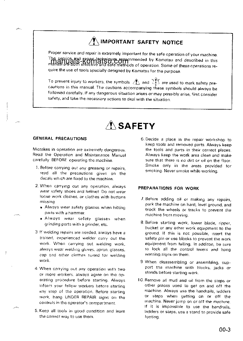 Protected: D66S-1(JPN) S/N 1001-UP Shop (repair) manual (English)