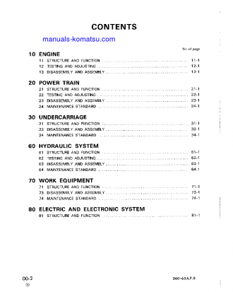 D65P-8(JPN) S/N 45001-UP Shop (repair) manual (English)