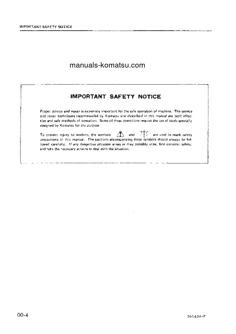 Protected: D60PL-6(JPN) S/N 30001-UP Shop (repair) manual (English)