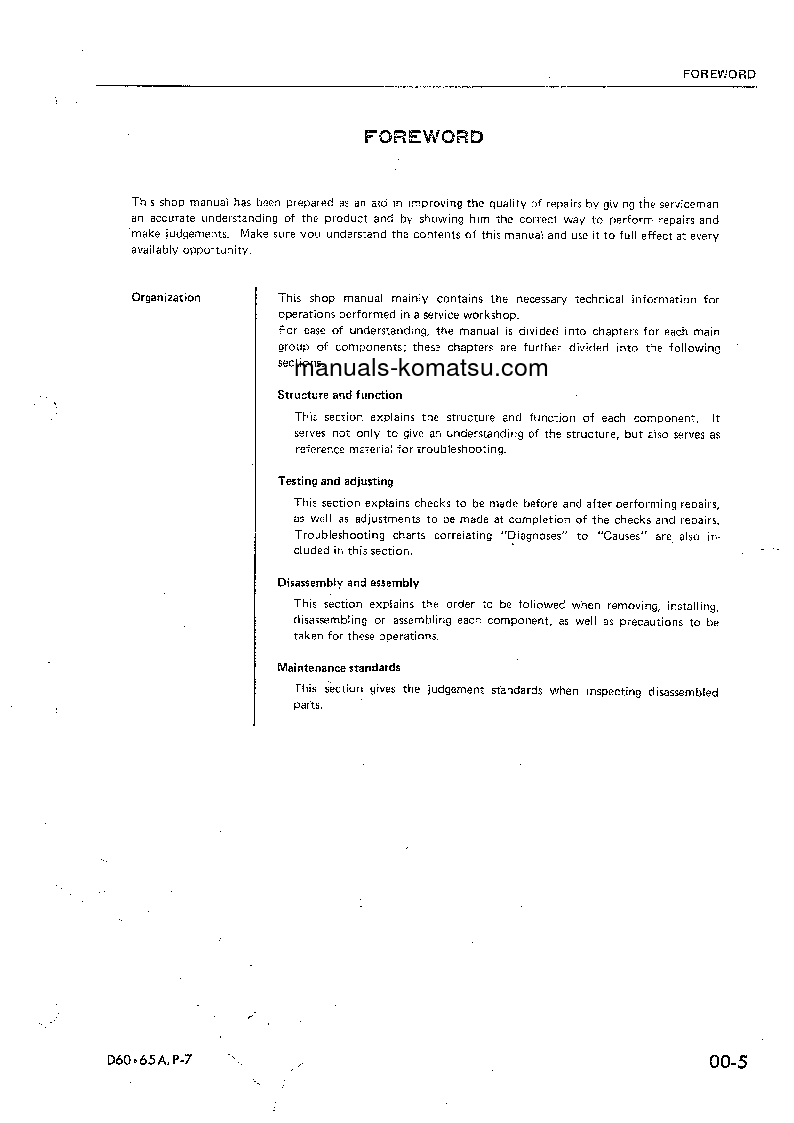 Protected: D65P-7(JPN) S/N 40001-UP Shop (repair) manual (English)