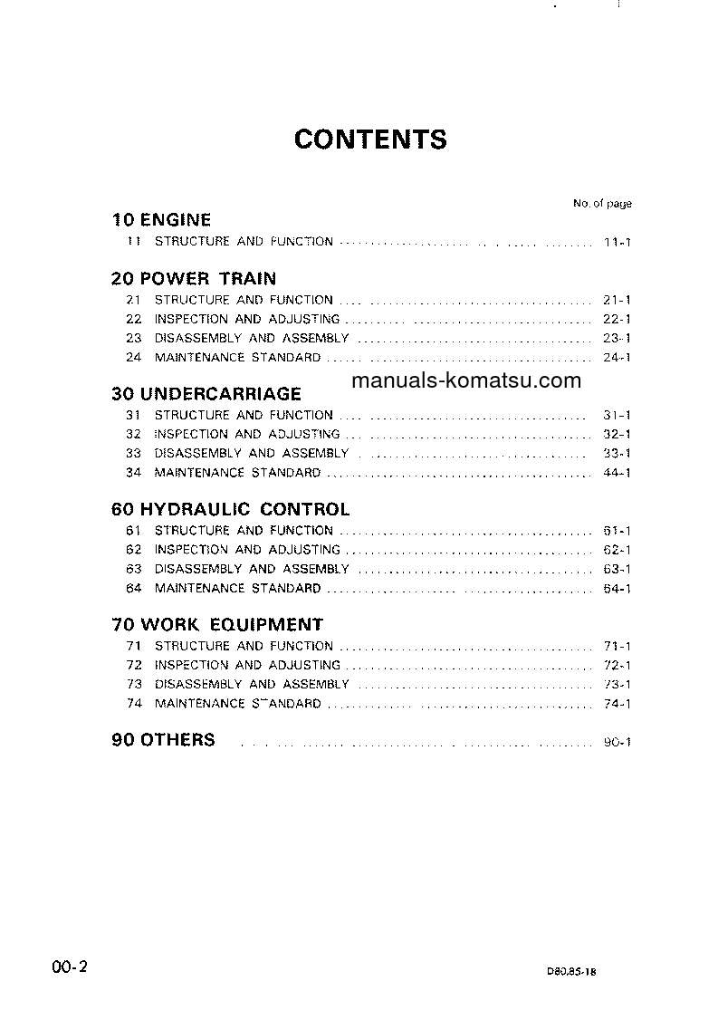 Protected: D85E-18(JPN) S/N 25001-UP Shop (repair) manual (English)