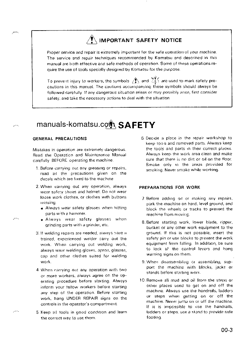 Protected: D85E-18(JPN) S/N 25001-UP Shop (repair) manual (English)