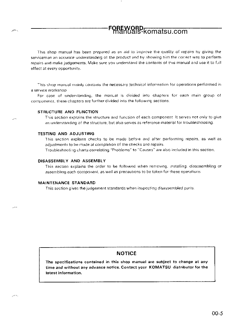 Protected: D85E-18(JPN) S/N 25001-UP Shop (repair) manual (English)