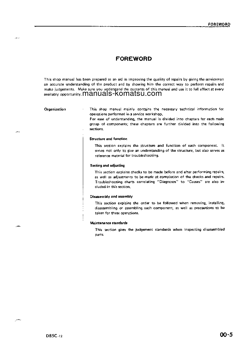 Protected: D85C-12(JPN) S/N 24824-UP Shop (repair) manual (English)