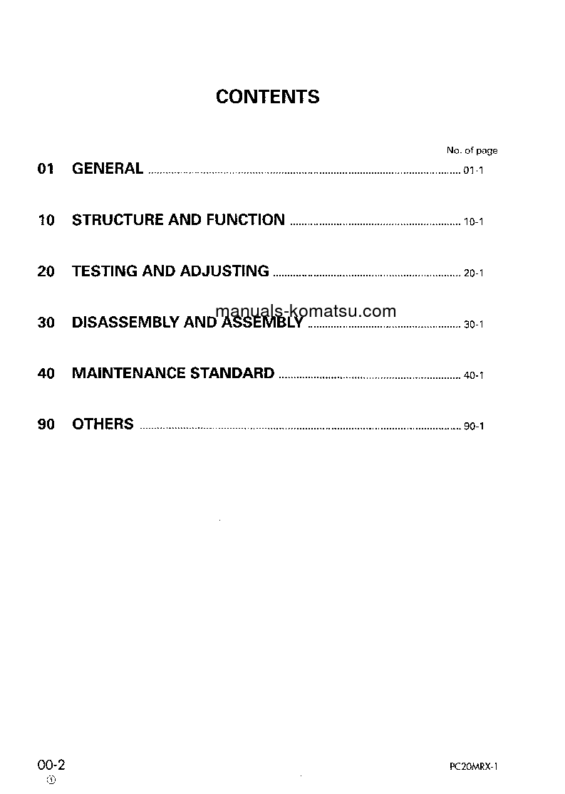 Protected: PC20MRX-1(JPN) S/N 10001-UP Shop (repair) manual (English)