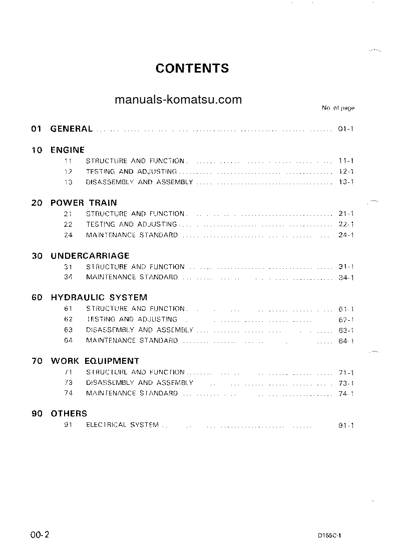 Protected: D155C-1(JPN) S/N 15001-31585 Shop (repair) manual (English)