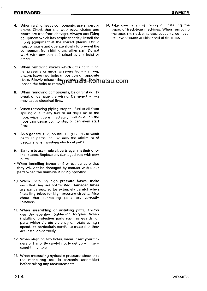 Protected: WF550T-3(JPN) S/N 50001-UP Shop (repair) manual (English)