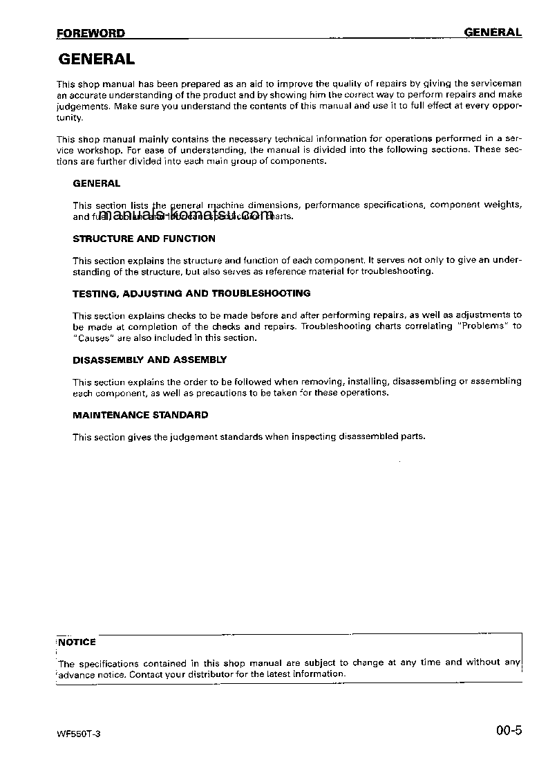 Protected: WF550T-3(JPN) S/N 50001-UP Shop (repair) manual (English)