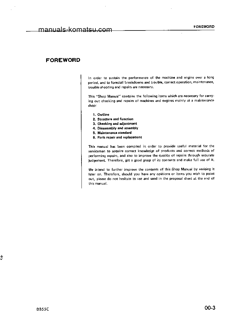 Protected: D355C-3(JPN) S/N 4001-UP Shop (repair) manual (English)