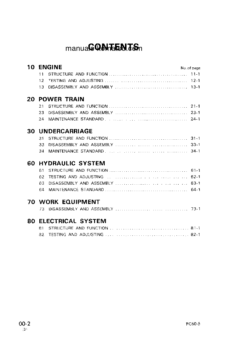 Protected: PC60-5(JPN) S/N 20501-28000 Shop (repair) manual (English)