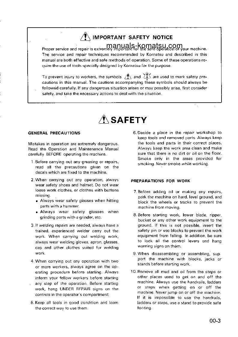 Protected: PC120-3(JPN)-FOR USA S/N 18001-UP Shop (repair) manual (English)