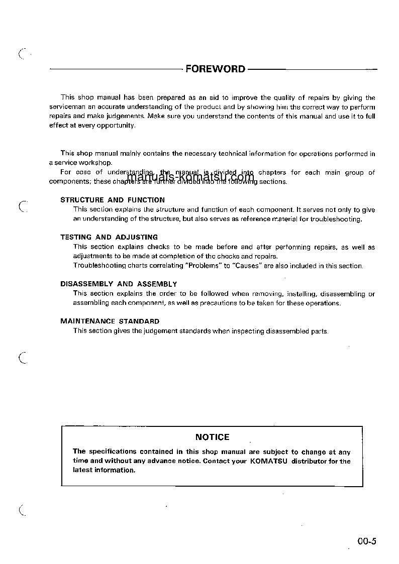 Protected: PC100L-2(JPN) S/N 11001-UP Shop (repair) manual (English)