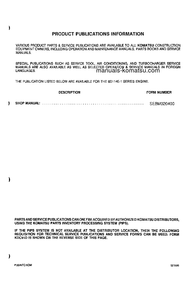 Protected: SAA6D114-1(JPN) S/N 10001-UP Shop (repair) manual (English)