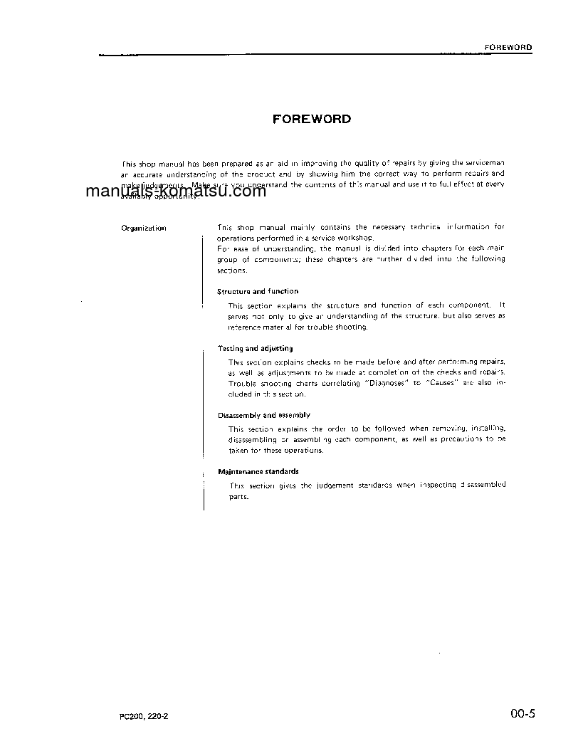 Protected: PC200LC-2(JPN) S/N 15001-UP Shop (repair) manual (English)