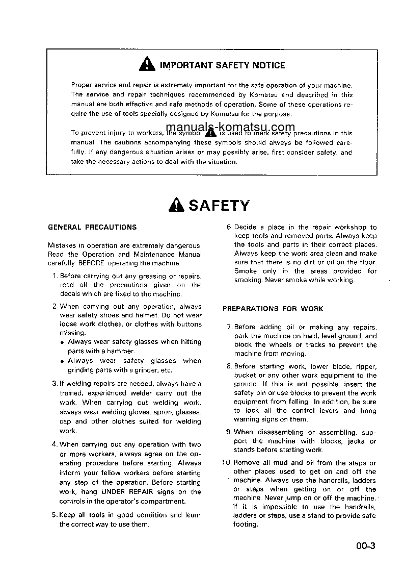 Protected: PC400LC-5(JPN)-MIGHTY S/N 20603-UP Shop (repair) manual (English)