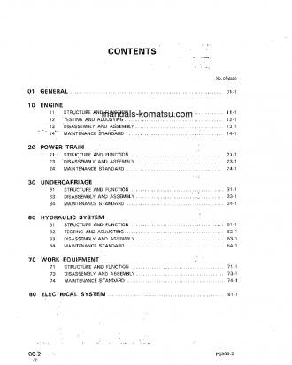 PC300-2(JPN) S/N 11001-UP Shop (repair) manual (English)